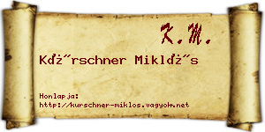 Kürschner Miklós névjegykártya